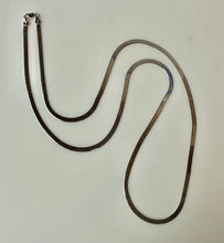 Load image into Gallery viewer, Sterling 30" Herringbone Flat Chain Necklace
