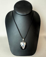 Load image into Gallery viewer, Sterling Onyx 1.75" Pendant on 22' Black Suede Cord Necklace
