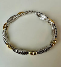 Load image into Gallery viewer, Sterling w/ 14K Gold Plated Accent XO Hugs &amp; Kisses Link Bracelet (7.5")
