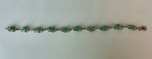 Load image into Gallery viewer, Sterling Caged Jade Bead Link Bracelet (7.5")
