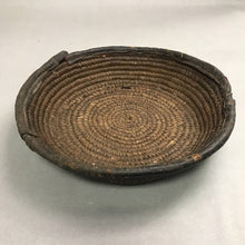 Load image into Gallery viewer, Antique Leather Wrapped Coiled Basket (3x13)
