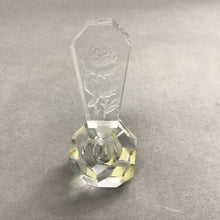 Load image into Gallery viewer, Vintage I.W. Rice Facered Hand Cut Crystal Perfume Bottle Roses Stopper (4")
