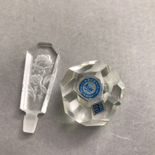 Load image into Gallery viewer, Vintage I.W. Rice Facered Hand Cut Crystal Perfume Bottle Roses Stopper (4")
