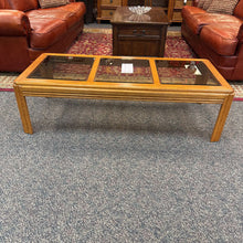 Load image into Gallery viewer, Oak / Glass Coffee Table (15x54x24)
