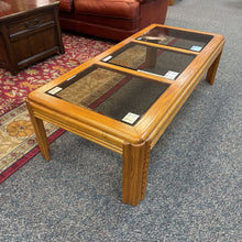 Load image into Gallery viewer, Oak / Glass Coffee Table (15x54x24)
