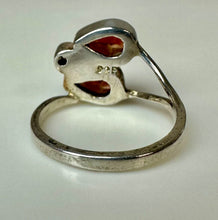 Load image into Gallery viewer, Sterling Garnet 3-Stone Ring sz 7
