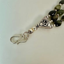 Load image into Gallery viewer, Sterling Pink &amp; Green Tourmaline Beaded Triple Row Bracelet (7.5")
