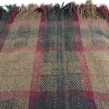 Load image into Gallery viewer, Kennbunk Weavers Blanket Fringe Brown, Red &amp; Green (60x40)
