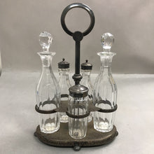 Load image into Gallery viewer, Vintage Silver Plate 5 Piece Cruet Set (12")
