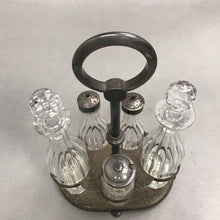 Load image into Gallery viewer, Vintage Silver Plate 5 Piece Cruet Set (12")
