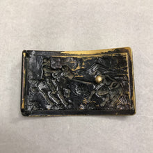 Load image into Gallery viewer, Vintage Western Bronze Belt Buckle Old Style Cowboy Roping a Bull(3")
