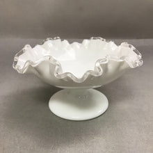 Load image into Gallery viewer, Vintage Fenton Pedestal Compote Milk Glass Dish (7x3)
