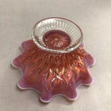Load image into Gallery viewer, Dugan Carnival Glass Opalescent "Raindrops" Footed Bowl (4x8x8) (As-Is)

