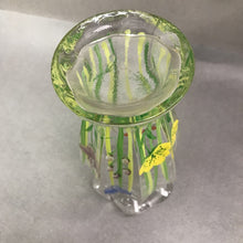 Load image into Gallery viewer, Hand-Painted Floral &amp; Butterfly Clear Glass Vase (9.5")
