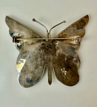 Load image into Gallery viewer, Vintage Sterling Abalone Inlay Butterfly Brooch Pin Made in Mexico (2.75")
