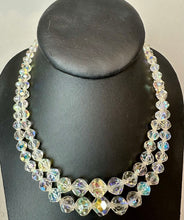 Load image into Gallery viewer, Vintage Laguna Aurora Borealis Rhinestone Double Strand Necklace (17")
