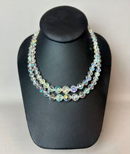 Load image into Gallery viewer, Vintage Laguna Aurora Borealis Rhinestone Double Strand Necklace (17")
