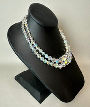 Load image into Gallery viewer, Vintage Laguna Aurora Borealis Rhinestone Double Strand Necklace (17")
