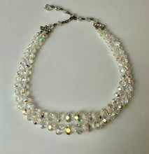 Load image into Gallery viewer, Vintage Laguna Aurora Borealis Rhinestone Double Strand Necklace (17")
