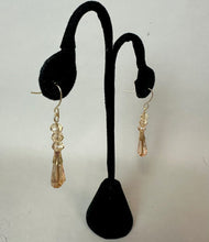 Load image into Gallery viewer, Ellen Tracy Champagne Aurora Borealis Crystal Fringe 23" Necklace &amp; 2" Earrings Set
