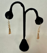 Load image into Gallery viewer, Ellen Tracy Champagne Aurora Borealis Crystal Fringe 23" Necklace &amp; 2" Earrings Set
