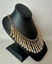 Load image into Gallery viewer, Ellen Tracy Champagne Aurora Borealis Crystal Fringe 23" Necklace &amp; 2" Earrings Set

