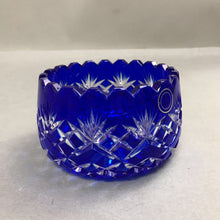 Load image into Gallery viewer, Poland Cobalt Blue Cut To Clear Crystal Bowl (3x5)
