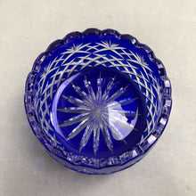Load image into Gallery viewer, Poland Cobalt Blue Cut To Clear Crystal Bowl (3x5)
