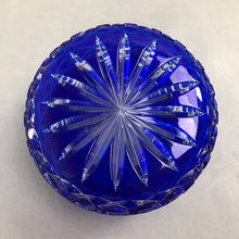 Load image into Gallery viewer, Poland Cobalt Blue Cut To Clear Crystal Bowl (3x5)
