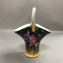 Load image into Gallery viewer, Vintage Nippon Tall Porcelain Basket - Hand Painted Roses Design (9")
