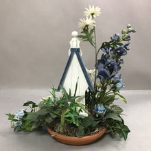 Load image into Gallery viewer, Distressed Wood Birdhouse with Blue Floral (15x12)

