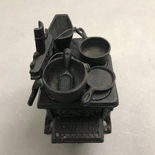 Load image into Gallery viewer, Vintage Cast Iron Queen Miniature Wood Burning Stove Salesman Sample w/ Accessories (3x5)
