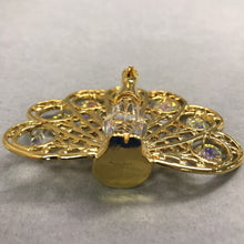 Load image into Gallery viewer, KG &amp; Co. Crystal Temptations 24K Gold Plated Peacock Spectra Swarovski Crystals (2")
