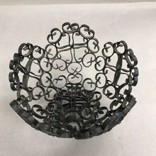 Load image into Gallery viewer, Vintage MCM Gothic Wrought Iron Scroll Bowl (7")
