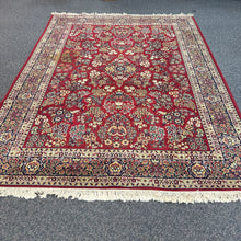 Load image into Gallery viewer, Red / Navy Wool Rug (104x138)
