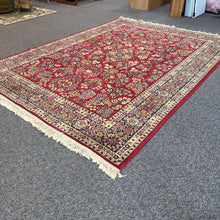Load image into Gallery viewer, Red / Navy Wool Rug (104x138)
