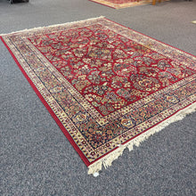 Load image into Gallery viewer, Red / Navy Wool Rug (104x138)
