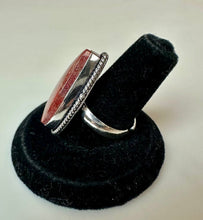 Load image into Gallery viewer, Silver Plated Red Picture Jasper Ring sz 7, Adjustable
