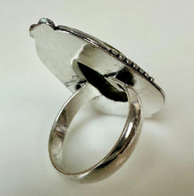 Load image into Gallery viewer, Silver Plated Green Picture Jasper Ring sz 10
