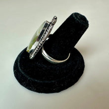 Load image into Gallery viewer, Silver Plated Green Picture Jasper Ring sz 10
