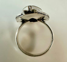 Load image into Gallery viewer, Silver Plated Green Picture Jasper Ring sz 10
