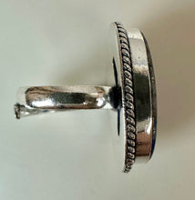 Load image into Gallery viewer, Silver Plated Lapis Lazuli Ring sz 6, Adjustable
