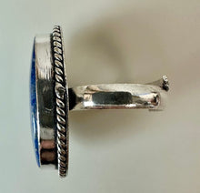 Load image into Gallery viewer, Silver Plated Lapis Lazuli Ring sz 6, Adjustable
