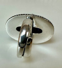Load image into Gallery viewer, Silver Plated Lapis Lazuli Ring sz 6, Adjustable
