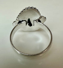 Load image into Gallery viewer, Silver Plated Teal Banded Agate Ring sz 9
