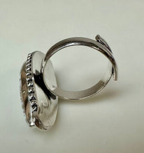 Load image into Gallery viewer, Silver Plated Dendtritic Agate Ring sz 7, Adjustable
