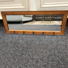 Load image into Gallery viewer, Wall Mounted Wood Mirror Coat Rack (14x36)
