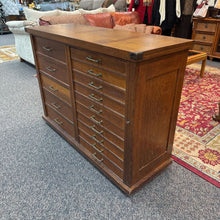 Load image into Gallery viewer, Antique Oak 15 Drawer Blueprint/Map Cabinet (26x51x18)
