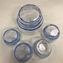Load image into Gallery viewer, Glass 5 Piece Salad Bowl Set with Blue Swirls (8")
