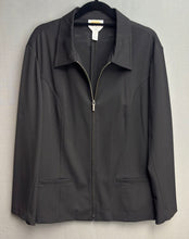 Load image into Gallery viewer, Talbots Black Stretch Zip Up Jacket Size 16W
